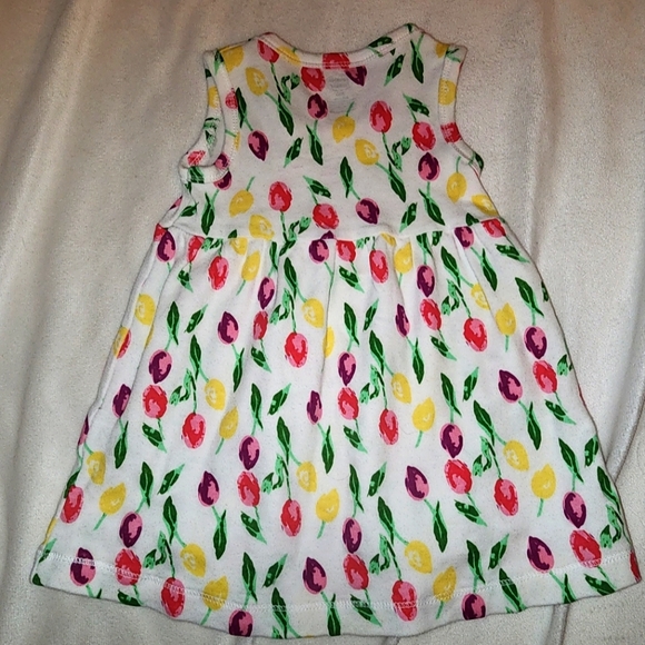 Lovable Friends- 3/6M- white- tulip print dress- spring- Easter - Picture 6 of 6